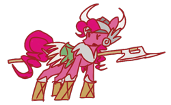 Size: 620x380 | Tagged: safe, artist:goatpirate, pinkie pie, earth pony, pony, simple background, spear, transparent background, viking, weapon