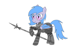 Size: 3548x2250 | Tagged: safe, artist:wallbeige, oc, oc:lucky roll, bat pony, armored pony, bat pony oc, bat wings, dark souls, silver knight, simple background, spear, transparent background, weapon, wings