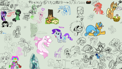 Size: 1920x1080 | Tagged: safe, anonymous artist, artist:maretian, artist:scandianon, applejack, discord, marble pie, pinkie pie, rainbow dash, rarity, twilight sparkle, oc, oc:filly anon, oc:stickmare stickenson, pony, /bale/, /mlp/, aggie.io, female, filly