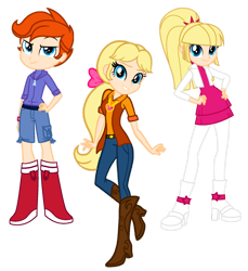 Size: 1280x1396 | Tagged: artist needed, safe, imported from derpibooru, megan williams, equestria girls, belt, boots, clothes, cowboy boots, denim, female, g1, high heel boots, jeans, pants, shirt, shoes, simple background, solo, transparent background