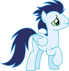 Size: 7821x8000 | Tagged: safe, alternate version, artist:chainchomp2, imported from derpibooru, soarin', pegasus, pony, clothes, male, raised hoof, simple background, solo, stallion, transparent background, uniform, vector