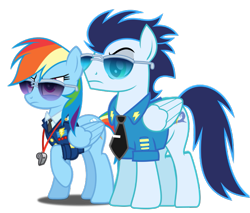 Size: 847x720 | Tagged: safe, imported from derpibooru, rainbow dash, soarin', pegasus, pony, female, male, mare, ship:soarindash, shipping, simple background, stallion, straight, transparent background