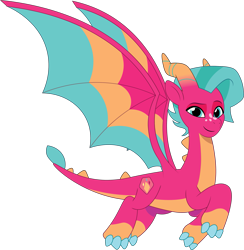 Size: 2277x2330 | Tagged: safe, artist:prixy05, imported from derpibooru, dragon, blaize skysong, dragoness, female, g5, my little pony: tell your tale, simple background, solo, spread wings, transparent background, vector, wings