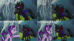 Size: 828x465 | Tagged: safe, edit, edited screencap, editor:quoterific, imported from derpibooru, screencap, pharynx, starlight glimmer, to change a changeling, changeling hive