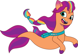 Size: 1469x1023 | Tagged: safe, artist:prixy05, imported from derpibooru, sunny starscout, earth pony, seapony (g4), g5, mane stripe sunny, my little pony: tell your tale, open mouth, open smile, seaponified, seapony sunny starscout, simple background, smiling, solo, species swap, transparent background, vector