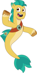 Size: 1015x1986 | Tagged: safe, artist:prixy05, imported from derpibooru, hitch trailblazer, earth pony, seapony (g4), g5, my little pony: tell your tale, open mouth, open smile, seaponified, seapony hitch trailblazer, simple background, smiling, solo, species swap, transparent background, vector