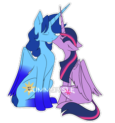 Size: 3260x3500 | Tagged: artist needed, source needed, safe, imported from derpibooru, twilight sparkle, oc, oc:blue thunder, alicorn, kiss on the lips, kissing, thundersparkle, twilight sparkle (alicorn)