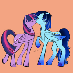 Size: 2048x2048 | Tagged: artist needed, source needed, safe, imported from derpibooru, twilight sparkle, oc, oc:blue thunder, alicorn, kiss on the lips, kissing, thundersparkle, twilight sparkle (alicorn)