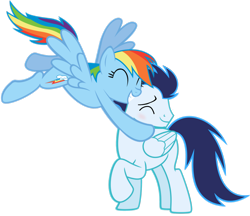 Size: 2200x1900 | Tagged: safe, imported from derpibooru, rainbow dash, soarin', pegasus, pony, female, male, mare, ship:soarindash, shipping, simple background, stallion, straight, transparent background