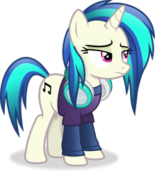 Size: 2923x3280 | Tagged: safe, artist:anime-equestria, imported from derpibooru, dj pon-3, vinyl scratch, pony, unicorn, alternate hairstyle, clothes, female, headphones, high res, horn, mare, simple background, solo, transparent background, vector