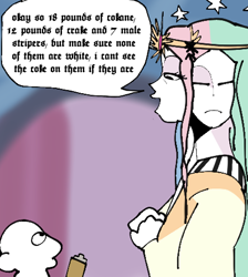 Size: 440x490 | Tagged: safe, artist:bixels, imported from derpibooru, princess celestia, anthro, deity, human, 1920s au, duo, humanized, master chief and luna hanging out, meme, multiple faces, redraw, speech bubble