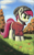 Size: 997x1608 | Tagged: safe, artist:maretian, roseluck, earth pony, pony, autumn, beanie, clothes, cloud, female, flannel, grass, grass field, hat, mare, shirt, sky, solo, tree