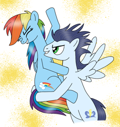 Size: 720x767 | Tagged: safe, artist:rd97, edit, imported from derpibooru, rainbow dash, soarin', pegasus, pony, female, male, mare, ship:soarindash, shipping, stallion, straight