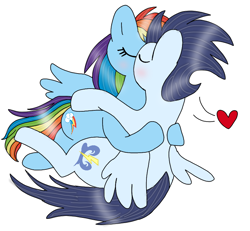 Size: 780x720 | Tagged: safe, artist:rd97, edit, imported from derpibooru, rainbow dash, soarin', pegasus, pony, eyes closed, female, kiss on the lips, kissing, male, mare, ship:soarindash, shipping, stallion, straight