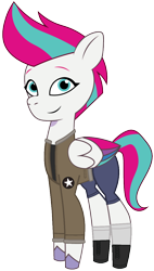 Size: 682x1200 | Tagged: safe, artist:edy_january, artist:prixy05, edit, imported from derpibooru, vector edit, zipp storm, pegasus, pony, boots, clothes, denim, engineer, g5, girls und panzer, jacket, jeans, medic, military, military pony, my little pony: tell your tale, pants, saunders, shirt, shoes, short pants, simple background, socks, soldier, soldier pony, solo, stockings, thigh highs, transparent background, vector