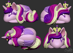 Size: 1468x1061 | Tagged: safe, artist:sunny way, imported from derpibooru, princess cadance, alicorn, pony, art, artwork, bun, buns, chibi, cute, digital art, female, feral, mare, smiling, solo, zbrush