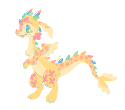 Size: 1371x1205 | Tagged: safe, artist:webkinzworldz, imported from derpibooru, fluttershy, dragon, bipedal, dragonified, horns, simple background, small wings, solo, species swap, white background, wings