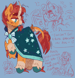 Size: 1781x1850 | Tagged: safe, artist:tottallytoby, imported from derpibooru, sunburst, pony, unicorn, cape, cloak, clothes, leonine tail, sunburst's cloak, tail