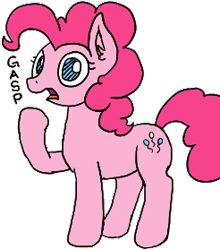 Size: 246x279 | Tagged: safe, artist:anonymouseleven, imported from derpibooru, pinkie pie, earth pony, pony, aggie.io, female, mare, simple background, solo, text, transparent background