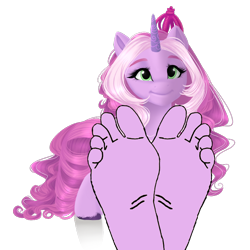 Size: 700x700 | Tagged: safe, imported from derpibooru, oc, oc:amora white, unicorn, feet, female, g5, pink mane, simple background, solo, solo female, transparent background