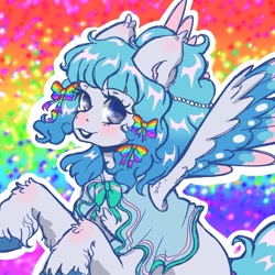 Size: 2048x2048 | Tagged: safe, artist:honolu-loo, imported from derpibooru, oc, oc only, oc:bluebell, pegasus, pony, pegasus oc, solo, wings