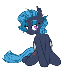 Size: 3566x3830 | Tagged: safe, artist:equestria secret guard, imported from derpibooru, oc, oc only, oc:shadow diamond, bat pony, pony, unicorn, bat pony oc, bat wings, bedroom eyes, belly button, collarbone, female, horn, kneeling, looking at you, mare, sexy, shoulder, simple background, transparent background, unicorn oc, wings