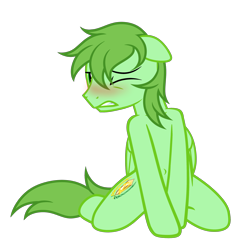 Size: 3306x3273 | Tagged: safe, artist:equestria secret guard, imported from derpibooru, oc, oc only, oc:pilek, pegasus, pony, unicorn, bedroom eyes, belly button, blushing, collarbone, horn, kneeling, looking at you, male, pegasus oc, sexy, shoulder, shy, simple background, stallion, transparent background, unicorn oc, wings