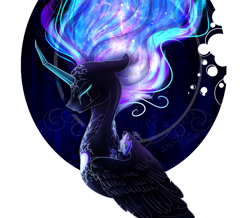 Size: 1280x1114 | Tagged: safe, artist:she-nightmare, imported from derpibooru, nightmare moon, alicorn, pony, blue background, blue mane, bust, crying, crystal, curved horn, digital art, ethereal mane, eyelashes, eyes closed, feather, female, flowing mane, folded wings, g4, helmet, horn, mare, night, peytral, portrait, sad, signature, simple background, solo, sparkles, starry mane, stars, transparent background, wings