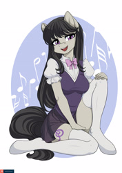 Size: 2480x3508 | Tagged: safe, artist:lifejoyart, octavia melody, anthro, breasts, clothes, female, socks