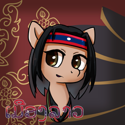 Size: 1000x1000 | Tagged: safe, artist:brella, imported from derpibooru, pony, laos, nation ponies, ponified, solo