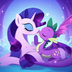 Size: 1024x1024 | Tagged: safe, imported from derpibooru, rarity, spike, female, male, ship:sparity, shipping, straight