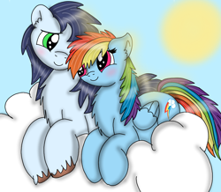 Size: 824x720 | Tagged: safe, artist:dasher666, artist:rarityforever, edit, imported from derpibooru, rainbow dash, soarin', pegasus, pony, female, male, mare, ship:soarindash, shipping, stallion, straight