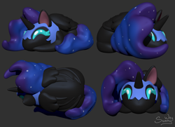 Size: 1468x1061 | Tagged: safe, artist:sunny way, imported from derpibooru, nightmare moon, alicorn, pony, art, artwork, bun, buns, chibi, cute, digital art, female, feral, mare, smiling, solo, zbrush