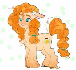 Size: 2893x2667 | Tagged: safe, artist:fluttr3, imported from derpibooru, pear butter, earth pony, pony, female, mare, patterned background, solo