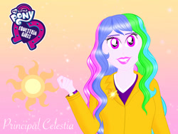 Size: 1032x774 | Tagged: safe, artist:princesscartoon2000, imported from derpibooru, princess celestia, equestria girls, solo