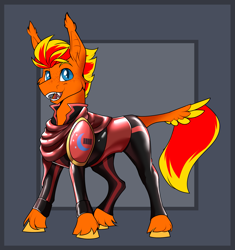 Size: 1835x1951 | Tagged: safe, artist:parrpitched, imported from derpibooru, oc, oc:fireheart(fire), bat pony, concave belly, fireheart76's latex suit design, latex, latex suit, prisoners of the moon, reference sheet, rubber, rubber suit, solo