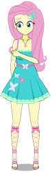 Size: 384x1261 | Tagged: safe, anonymous artist, artist:edy_january, imported from derpibooru, fluttershy, human, equestria girls, equestria girls series, butterfly hairpin, clothes, dress, fluttershy boho dress, geode of fauna, humanized, kisekae, magical geodes, simple background, solo, transparent background, vector