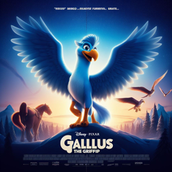 Size: 1024x1024 | Tagged: safe, imported from derpibooru, gallus, griffon, ai content, ai disney poster, ai generated, disney, meme, movie poster, pixar