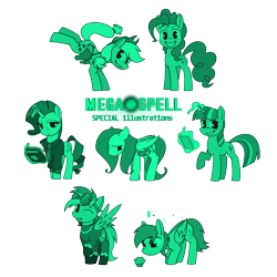 Size: 7000x7000 | Tagged: safe, artist:dacaoo, imported from derpibooru, applejack, derpy hooves, fluttershy, pinkie pie, rainbow dash, rarity, twilight sparkle, earth pony, pegasus, pony, unicorn, fallout equestria, absurd resolution, book, clothes, costume, food, mane six, megaspell (game), monochrome, muffin, shadowbolt dash, shadowbolts costume, simple background, unicorn twilight, weapon