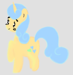 Size: 872x897 | Tagged: safe, artist:violavaquita, lemon hearts, pony, unicorn, female, gray background, mare, simple background, solo