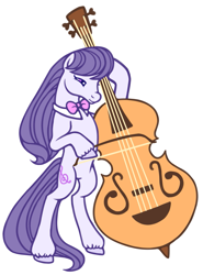 Size: 1483x2000 | Tagged: safe, artist:wtfponytime, imported from derpibooru, octavia melody, pony, bow (instrument), bowtie, cello, cello bow, g2, g4, g4 to g2, generation leap, musical instrument, playing instrument, shirtless shirt collar, simple background, solo, standing, standing on two hooves, standing up, standing upright, white background