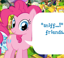 Size: 669x604 | Tagged: safe, imported from derpibooru, screencap, pinkie pie, earth pony, pony, cropped, dialogue, dialogue box, english, female, gameloft, mare, meme, mobile game, my little pony: magic princess, sniffing, solo, speech bubble, text, wow! glimmer