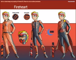 Size: 2500x2000 | Tagged: safe, artist:devillustart, imported from derpibooru, oc, oc:fireheart(fire), human, equestria girls, fireheart76's latex suit design, latex, latex suit, prisoners of the moon, reference sheet, rubber, rubber suit