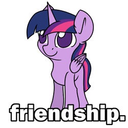 Size: 2000x2000 | Tagged: safe, artist:tz055, imported from derpibooru, twilight sparkle, alicorn, pony, friendship, meme, solo, text, twilight sparkle (alicorn)