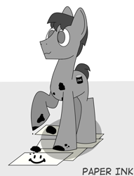 Size: 1649x2160 | Tagged: safe, artist:paper inc, imported from derpibooru, oc, oc:paper inc, earth pony, pony, male, paint, painting, solo, stallion