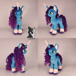 Size: 1000x1000 | Tagged: safe, artist:larsen toys, imported from derpibooru, pony, unicorn, accessory, curly mane, female, g5, irl, jewelry, mare, misty brightdawn, necklace, photo, plushie, rebirth misty, solo