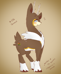 Size: 500x600 | Tagged: safe, artist:ruhiana, imported from derpibooru, oc, oc:sansbuck, deer, deer pony, hybrid, original species, solo