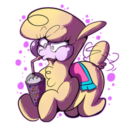 Size: 894x894 | Tagged: safe, artist:malachimoet, imported from derpibooru, alpaca, them's fightin' herds, community related, grimace shake, mcdonald's, meme, paprika (tfh), simple background, solo, transparent background