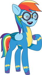 Size: 715x1271 | Tagged: safe, artist:prixy05, imported from derpibooru, rainbow dash, pegasus, pony, clothes, g4, g4 to g5, g5, generation leap, goggles, my little pony: tell your tale, simple background, solo, transparent background, uniform, vector, wonderbolts uniform