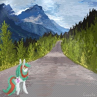 Size: 200x200 | Tagged: safe, artist:cupute, imported from derpibooru, oc, unicorn, cloud, cloudy, gusty winds, mountain, mountain range, pixel art, scenery, scenery porn, tree